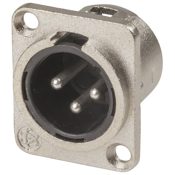Jaycar 3 Pin Small Size Chassis Male Cannon XLR Connector – 24mm Cutout (PP1023)