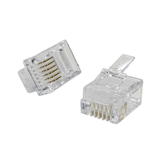 RJ12 TELEPHONE PLUGS FOR STRANDED CABLE - PACK OF 5