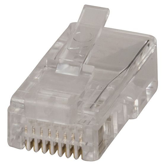 Jaycar RJ45 8P/8C Crimp Plugs for Stranded Cable – Pack of 10 (Gold Contacts, 50Ω)