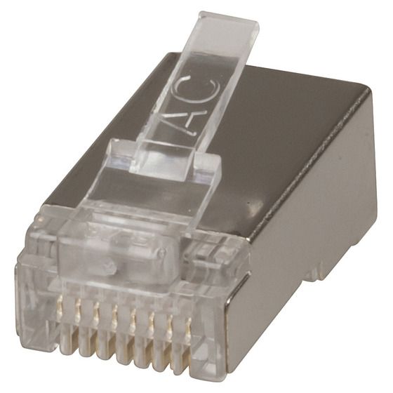 8P/8C SCREENED RJ45 PLUG TO SUIT STRANDED CABLE - 10 PACK