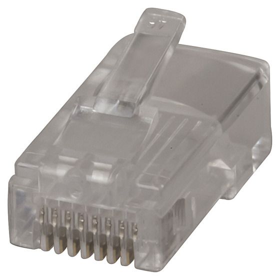 Jaycar 8-Pin US Type Telephone Plug for Solid Core Cable – Pack of 6 (8/8 Approved)