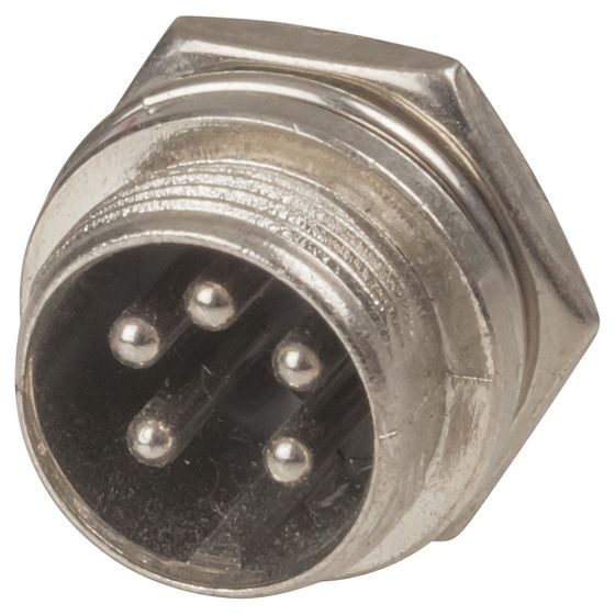 Jaycar 5-Pin Microphone Chassis Male Connector (PP2017)