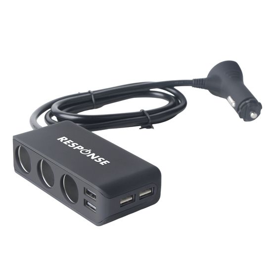 Jaycar 3-Way Cigarette Lighter Adaptor with 4x USB-A – PP2120