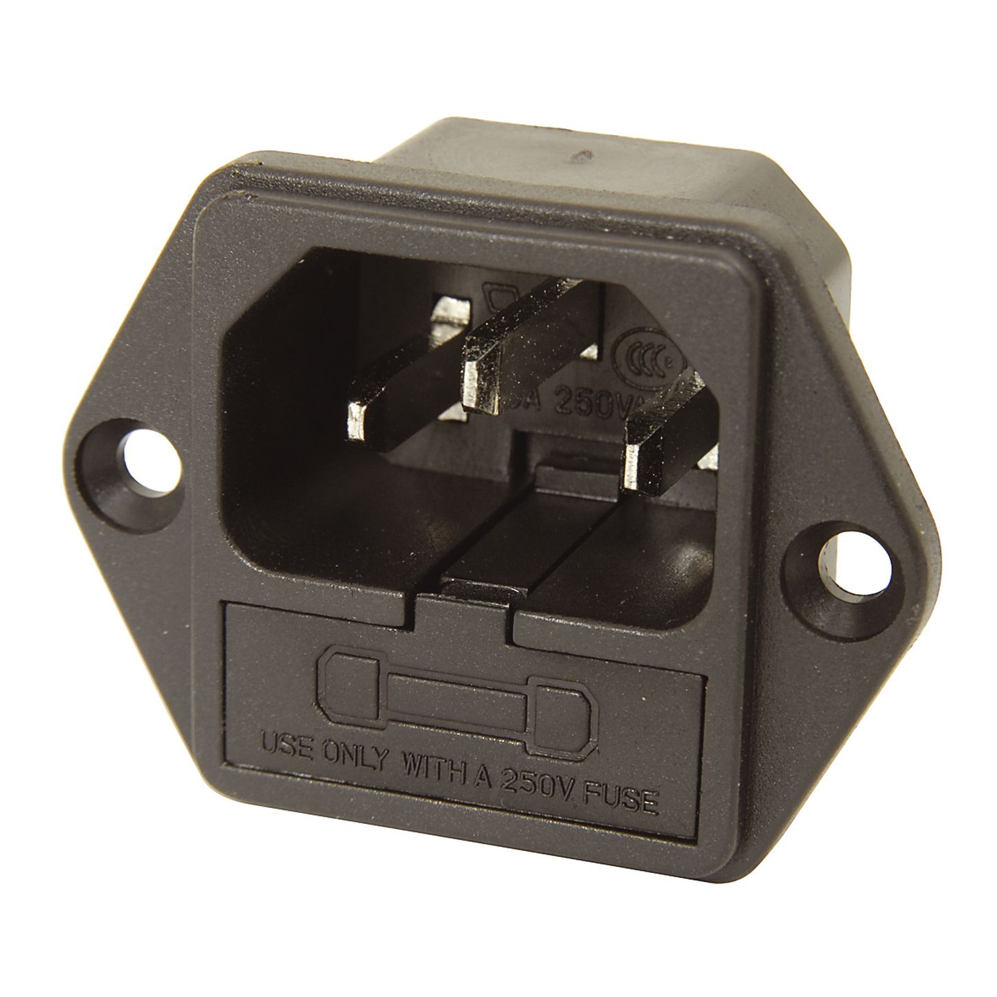 IEC Male Chassis Power Plug with Fuseholder | Jaycar Australia