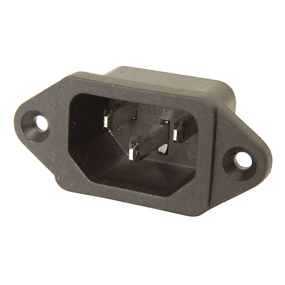 IEC320 Male Chassis Power Plug – Panel Mount for 240V Mains