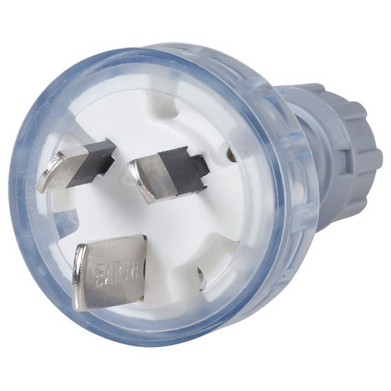 240V 15A Mains Power Plug – Clear Body, Flexible Cord Connection