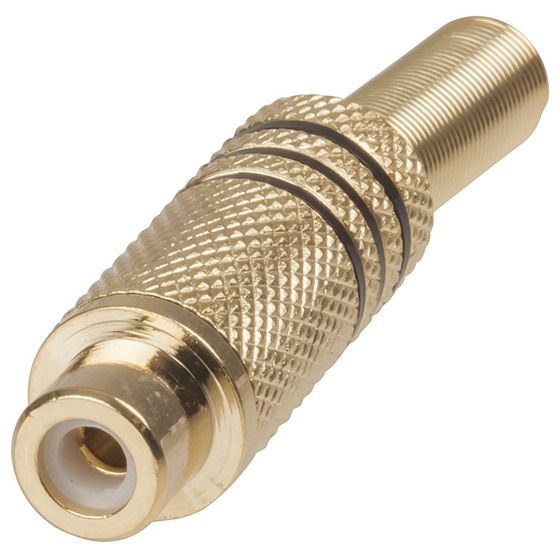 Jaycar Black RCA Gold Line Socket with Spring