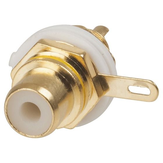 Jaycar Gold Plated RCA Socket – Yellow Insulated, 9.5mm Panel Hole