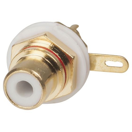 Jaycar Gold Plated RCA Socket – Red Insulated, 9.5mm Panel Hole