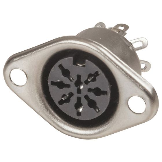 Jaycar 8 Pin DIN Chassis Socket – Panel Mount Connector