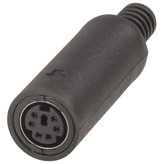 Jaycar 6 Pin Mini DIN Line Socket – Inline Connector