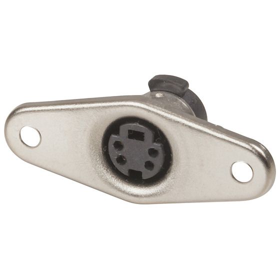 Jaycar 4 Pin Mini DIN / S-VHS Panel Socket – 10mm Cutout, Nickel Plated