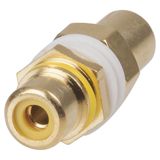 RCA ADAPTORS - PANEL MOUNT - YELLOW