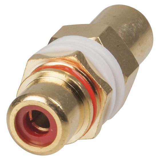 RCA ADAPTORS - PANEL MOUNT - RED