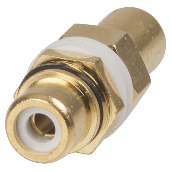 Jaycar RCA Socket-to-Socket Panel Mount Adaptor – Gold Plated, Black (PS0443)
