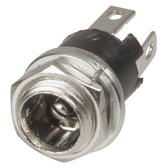 2.1mm Male DC Power Bulkhead Connector – Chassis Mount | Jaycar