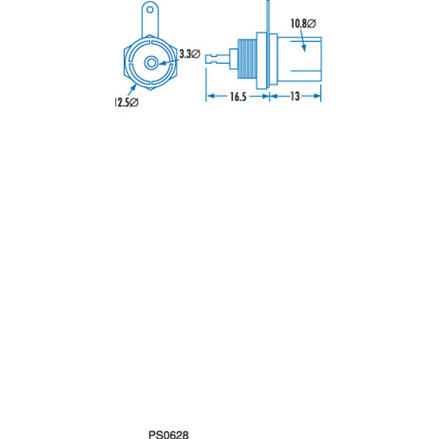 75-ohm Metal Chassis TV Socket