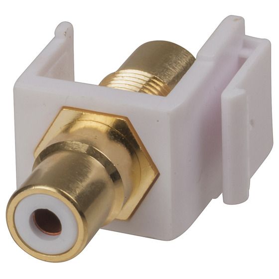 Jaycar Keystone Insert – RCA to RCA Socket (White) for 110 Wallplates