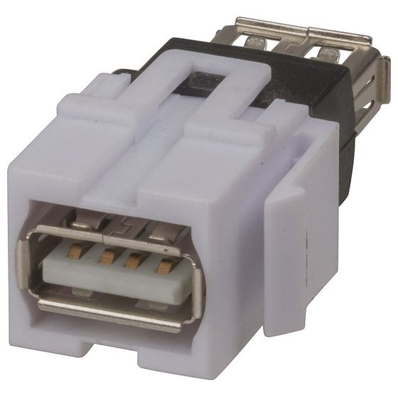 Jaycar Keystone Insert USB Socket – White (PS0773)