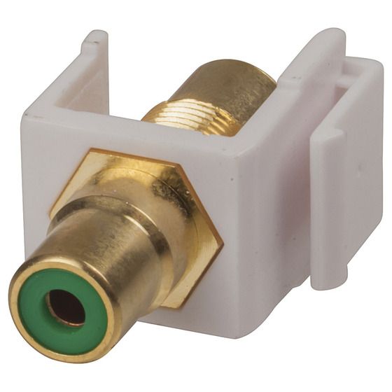 Jaycar RCA Green Keystone Insert – Gold Plated