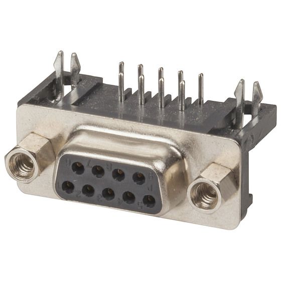 Jaycar DB9 Socket – Right-Angle PCB Mount, 9-Pin Female