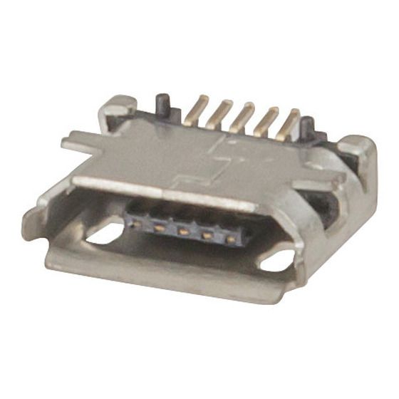 USB Micro B Type-B Surface Mount Socket – 5-Pole Single Port | JAYCAR