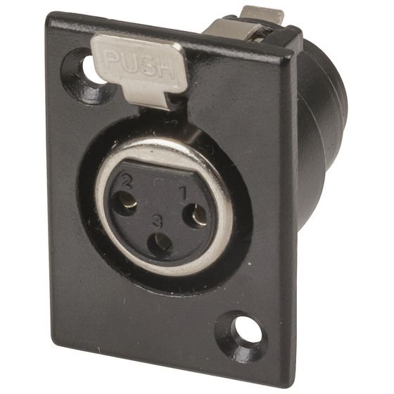 3 Pin Chassis Female Metal Cannon Connector – 24mm Cutout | Jaycar PS1014