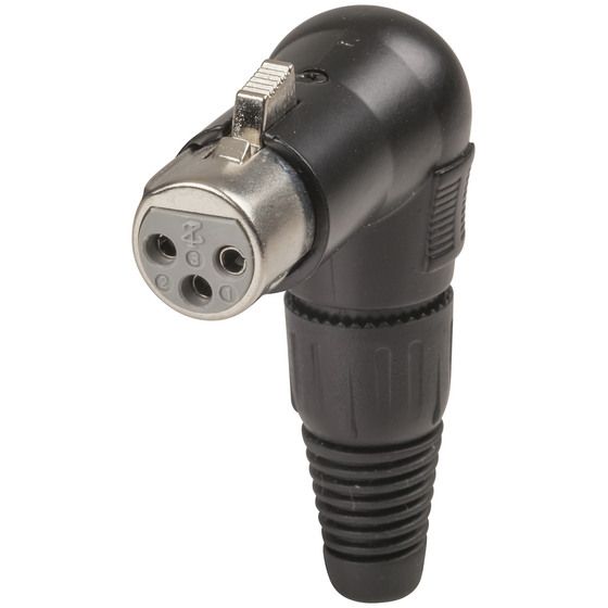 Jaycar 3 Pin Right Angle Cannon Type Connector – Line Female