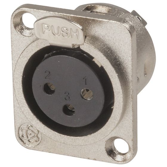 3 PIN SMALL SIZE CHASSIS FEMALE CANNON TYPE CONNECTOR