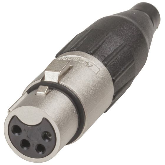 Jaycar 4 Pin Line Female XLR Connector – Cannon/Amphenol Silver