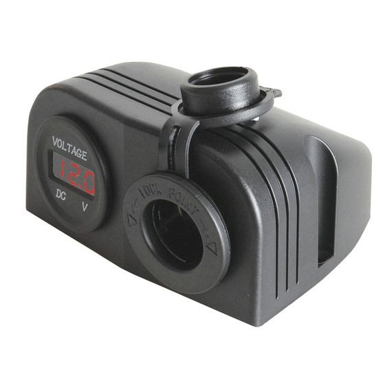JAYCAR Marine Grade Lighter Socket & LED Voltmeter – 10A Locking Power Outlet for Boats & 4WDs