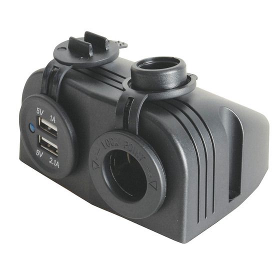 JAYCAR Marine Grade Lighter Socket & Dual USB Charger – 10A + 3.5A Power Module for Boats & 4WDs