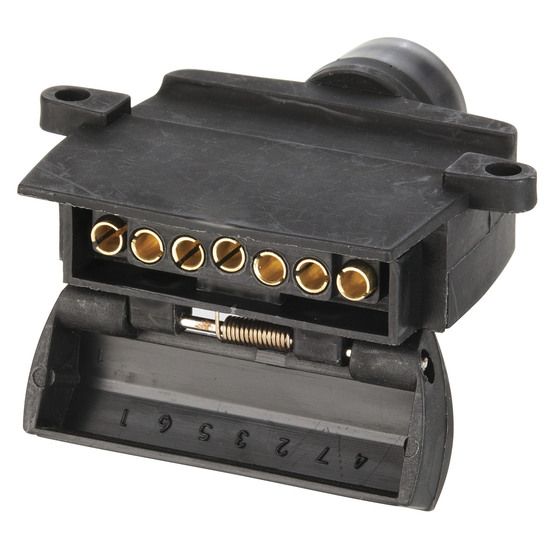 Jaycar 7 Pin Flat Trailer Socket — Vehicle Side | PS2051