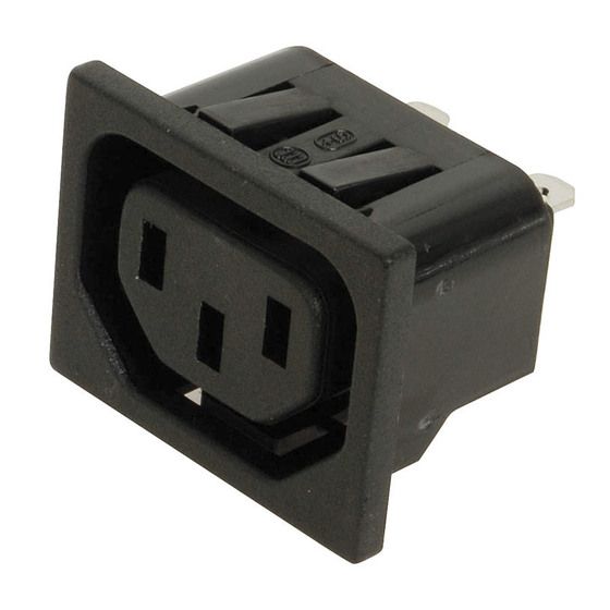 JAYCAR IEC Chassis Power Socket Female – 250V 10A Snap-In Connector