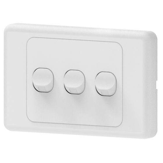 Jaycar Mains Triple Gang 2-Way 10A Switch – PS4012