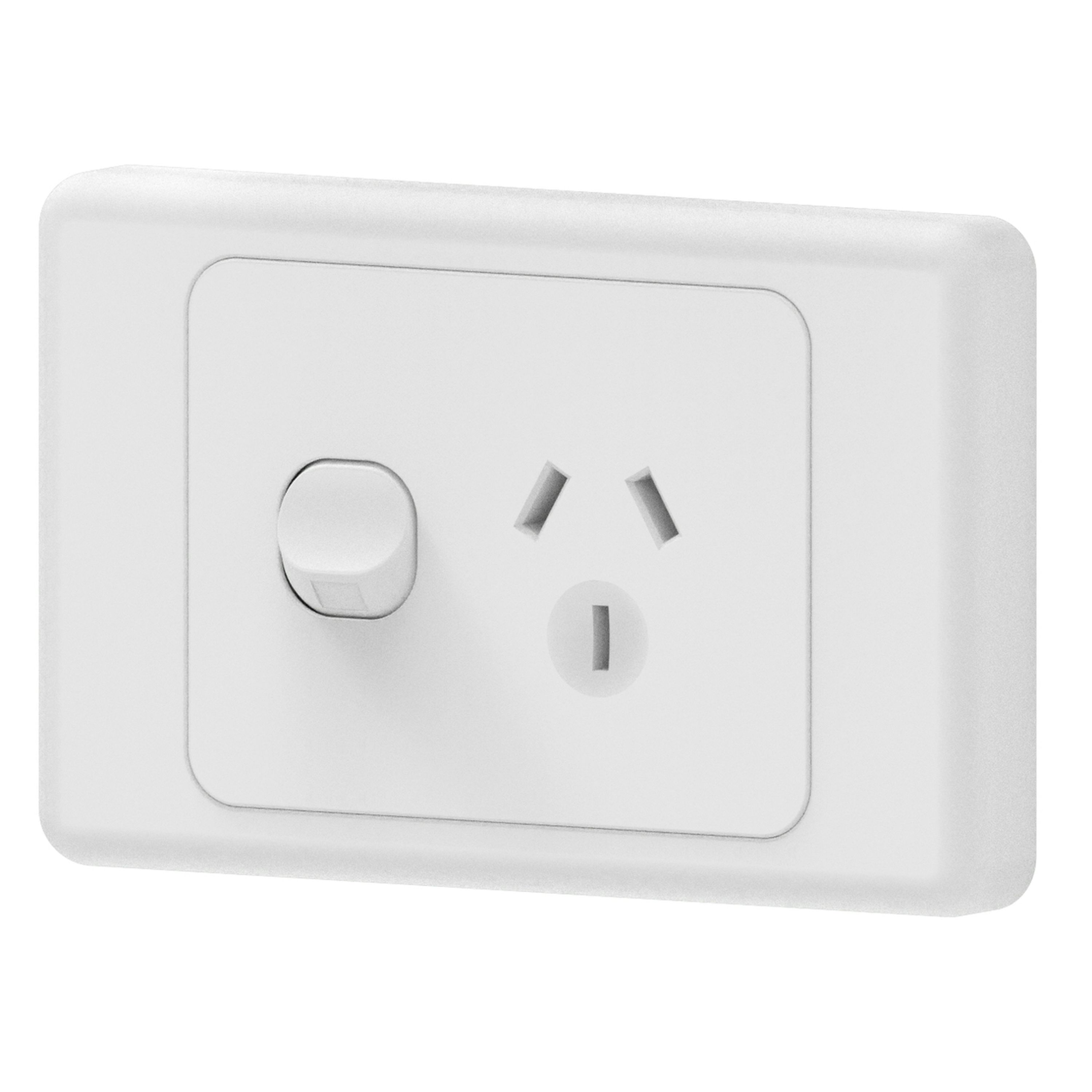 Mains 15A Horizontal Single Powerpoint