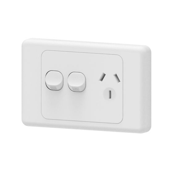 Jaycar 10A Horizontal Single Powerpoint with Extra Switch (PS4030)
