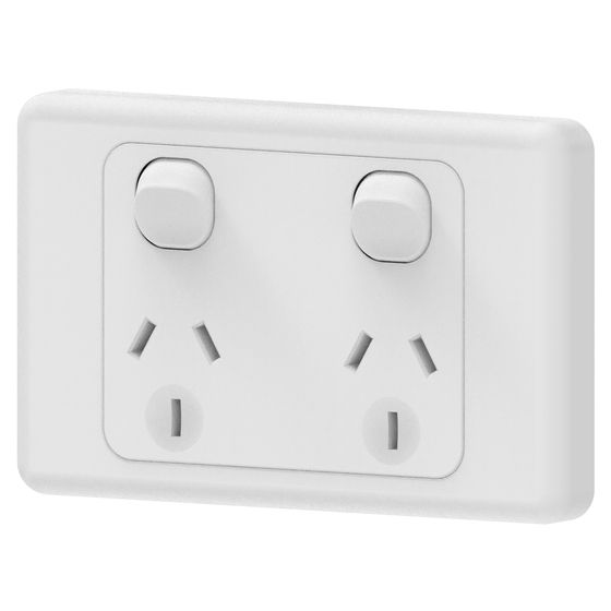 Jaycar 10A Horizontal Double Powerpoint (PS4031)