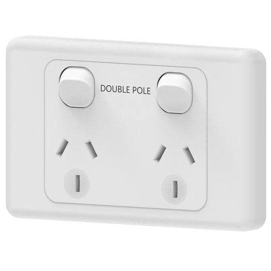 Jaycar 10A Double Powerpoint with Double Pole Switch (PS4033)