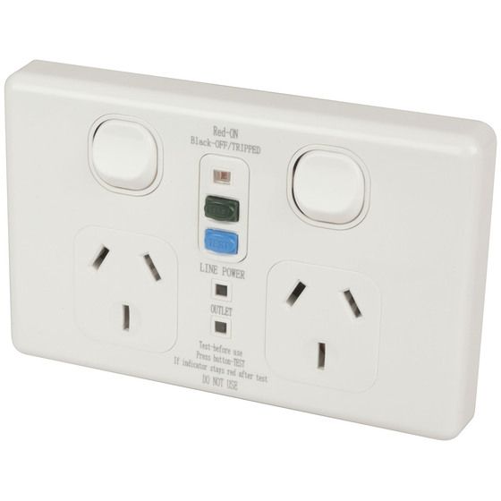 Jaycar 10A Double GPO Power Point with In-Built RCD