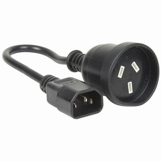IEC C14 Male to 3-Pin Mains Socket Adapter – 150mm | Jaycar