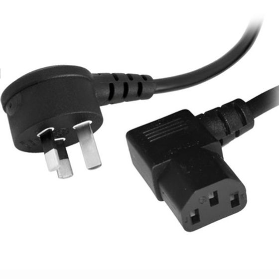 Jaycar 0.5m Right Angle Mains Cable – 3-Pin Plug to IEC C13 Female