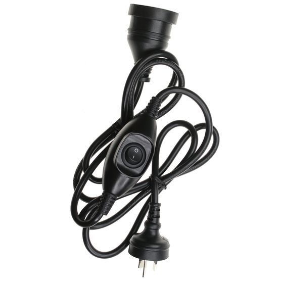 1.8M BLACK INLINE SWITCH MAINS EXTENSION CABLE