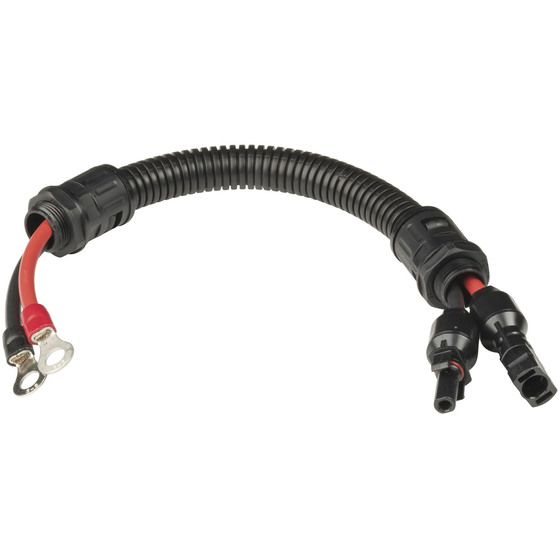 Jaycar PV Connector to Eye Terminal Cable 400mm Red & Black Pair