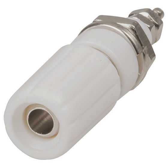 Jaycar White Deluxe Binding Post with Banana Socket – PT0452