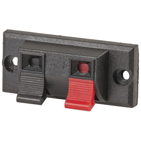Jaycar PT3000 2-Way Push-Down Speaker Terminals – Red/Black, 16AWG Max