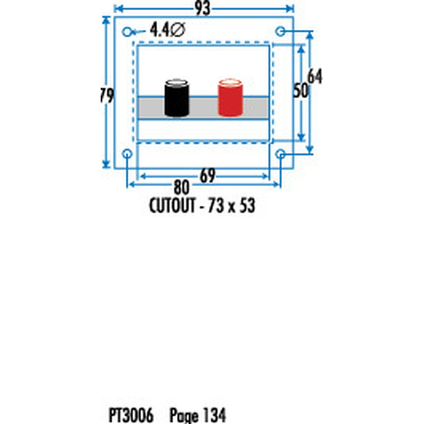 Speaker Box Terminals with Banana Sockets