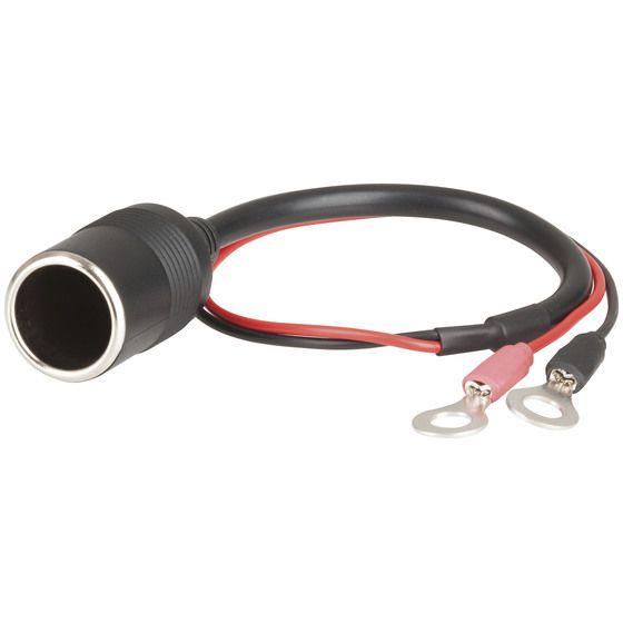 Jaycar 15A Cigarette Lighter Socket to 8mm Eye Terminal – 400mm 12VDC Lead