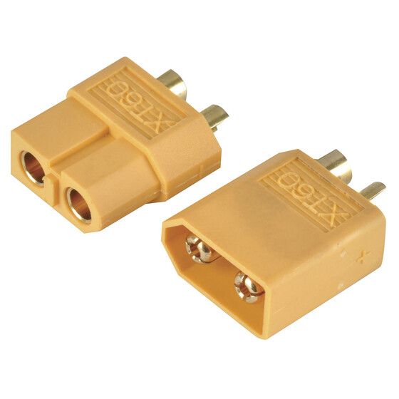 XT60 2-Way Bullet Connectors – Plug & Socket Pair, 65A Solder Type