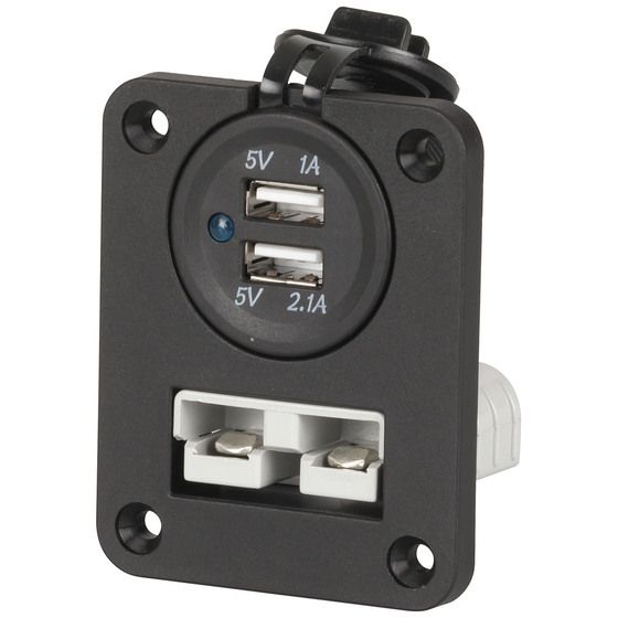 Panel Mount 50A Connector + Dual USB 3.1 Ports – JAYCAR